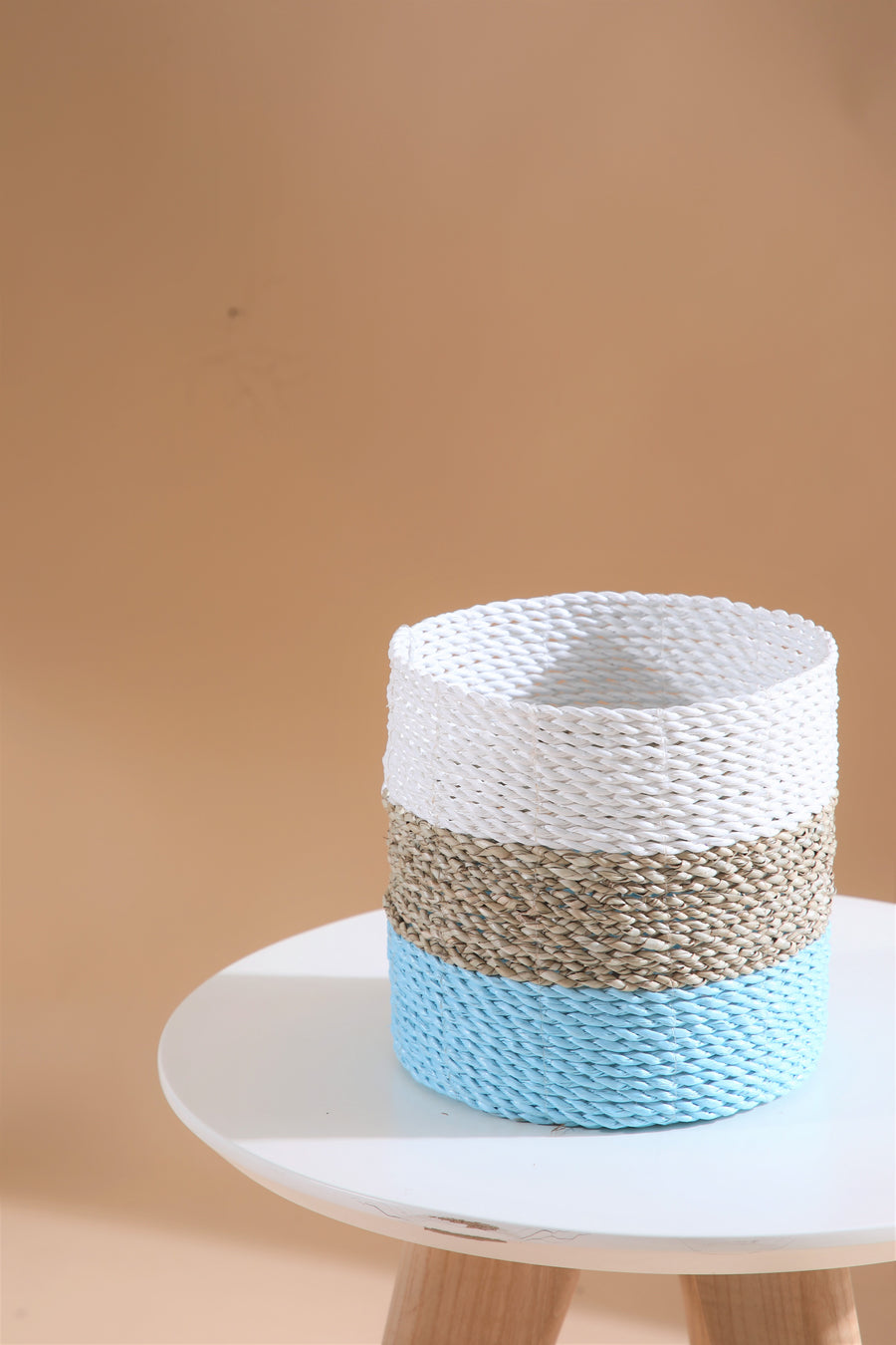 SEA WEED MINI BASKET BLUE WHITE MEDIUM
