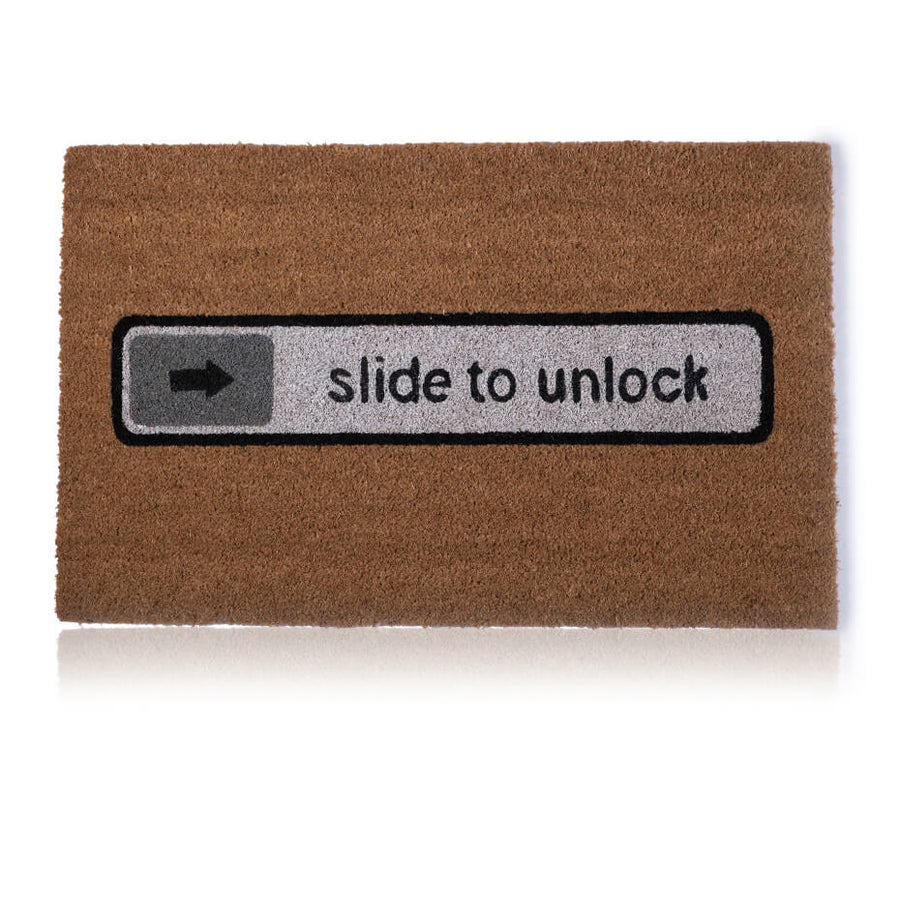 Slide to Unlock Door Mat