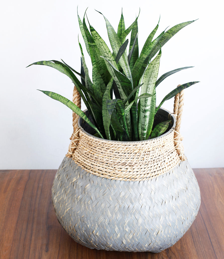 BAMBOO PLANTER BASKET - GRAY