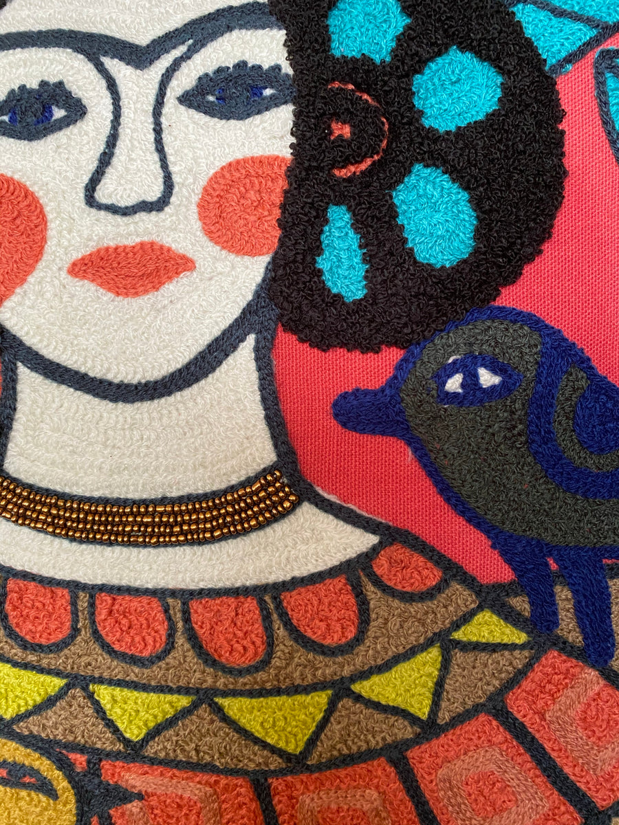 Frida Kahlo decorative throw pillow, decorative cushion. Viva la vida!  Cover and Insert. - AmigoBilingue
